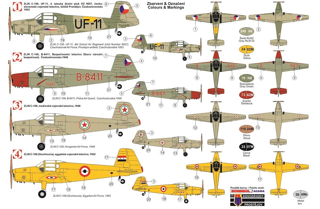 1/48 Zlin C-106 CZ,Hun,Egypt
