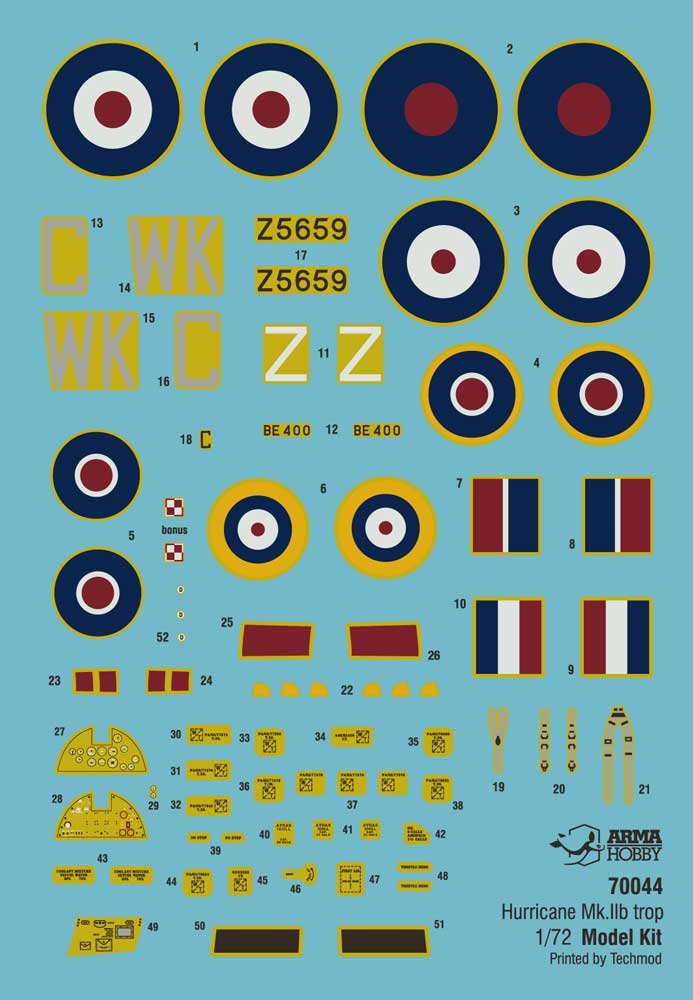 1/72 Hurricane Mk IIb Trop Model Kit (2x camo)***