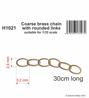 1/35  Coarse brass chain w/ rounded links - 1/35 (30 cm)