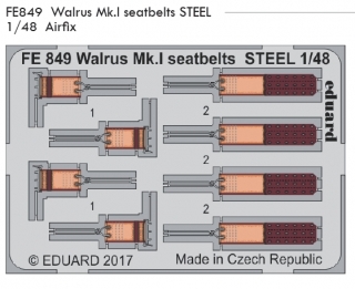 1/48 Walrus Mk.I seatbelts STEEL***