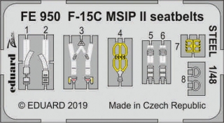 1/48 F-15C MSIP II seatbelts STEEL (G.W.H.)***