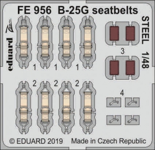 1/48 B-25G seatbelts STEEL (ITA)***