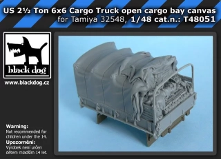 1/48 US 2 1/2 ton 6x6 Truck-open cargo bay canvas***
