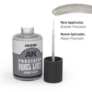 AK Weathering AK12101 PRECISION PANEL LINER - LIGHT GREY (30ml) (old PANELINER AK12019)